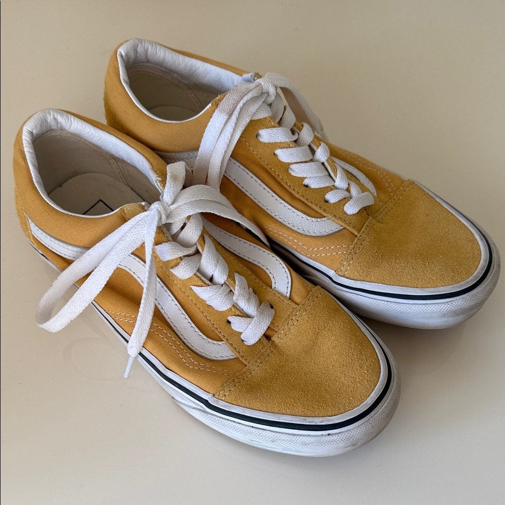 Vans Yellow and White Women's Sneakers